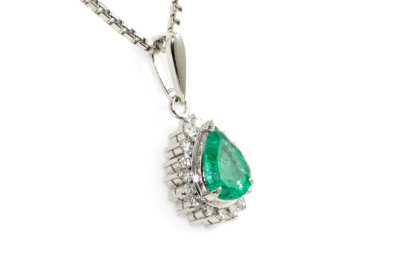 0.91ct Emerald and Diamond Pendant - 7