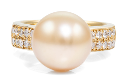 11.8mm Pearl and Diamond Ring