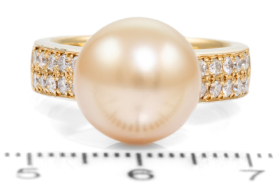 11.8mm Pearl and Diamond Ring - 2