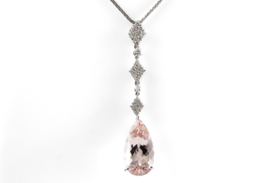 13.25ct Morganite and Diamond Pendant