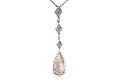 13.25ct Morganite and Diamond Pendant - 4