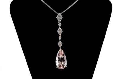 13.25ct Morganite and Diamond Pendant - 5