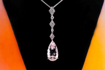 13.25ct Morganite and Diamond Pendant - 7