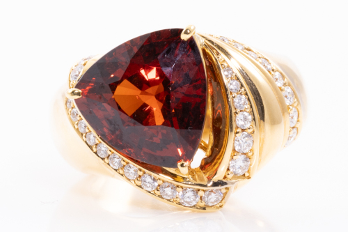 8.49ct Garnet and Diamond Ring