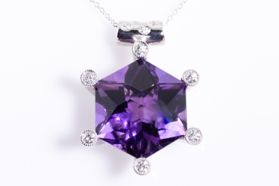 23.71ct Amethyst & Diamond Pendant