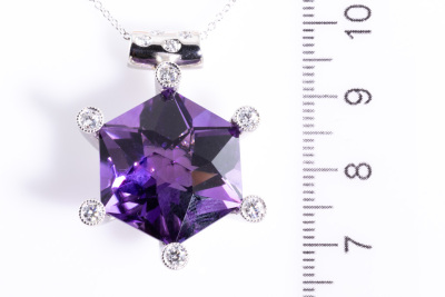 23.71ct Amethyst & Diamond Pendant - 2