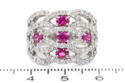 0.96ct Ruby and Diamond Ring - 2