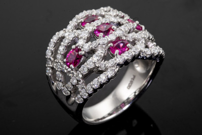 0.96ct Ruby and Diamond Ring - 5