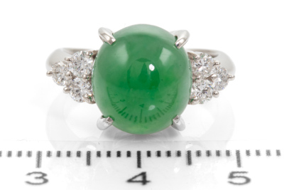 6.38ct Jade and Diamond Ring - 2