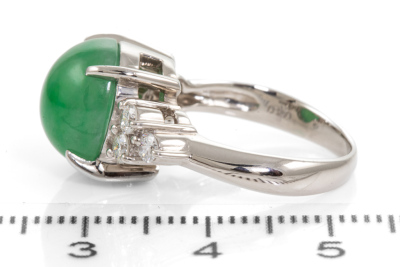 6.38ct Jade and Diamond Ring - 3