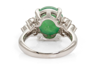 6.38ct Jade and Diamond Ring - 4