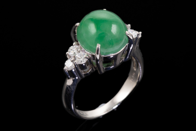 6.38ct Jade and Diamond Ring - 5