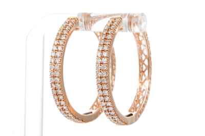 1.52ct Diamond Hoop Earrings