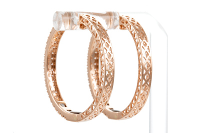 1.52ct Diamond Hoop Earrings - 7