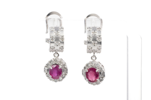 1.62ct Ruby and Diamond Earrings