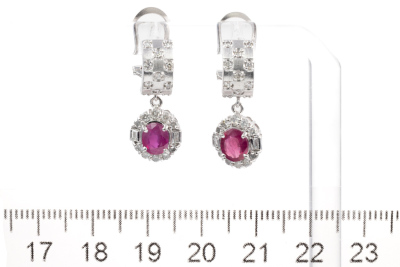 1.62ct Ruby and Diamond Earrings - 2