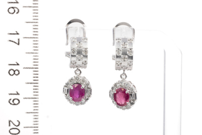 1.62ct Ruby and Diamond Earrings - 3