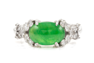 3.00ct Jade and Diamond Ring