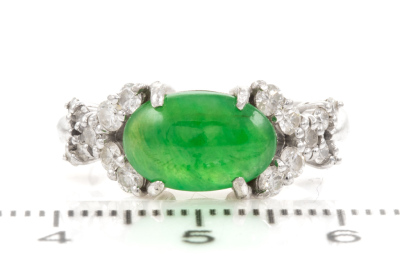 3.00ct Jade and Diamond Ring - 2