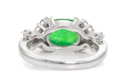 3.00ct Jade and Diamond Ring - 4