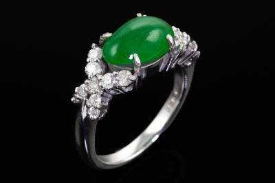 3.00ct Jade and Diamond Ring - 5