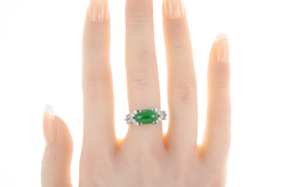 3.00ct Jade and Diamond Ring - 6