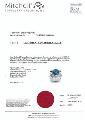 5.60ct Black Opal and Diamond Ring - 4