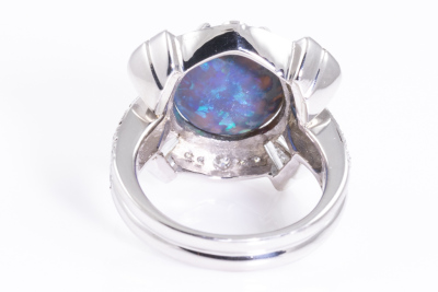 5.60ct Black Opal and Diamond Ring - 5