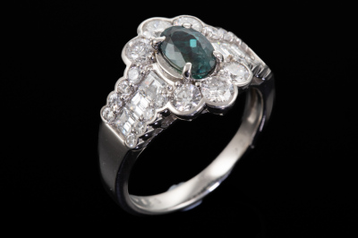 1.13ct Alexandrite & Diamond Ring GIA - 6