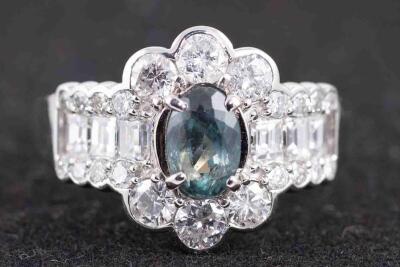 1.13ct Alexandrite & Diamond Ring GIA - 8