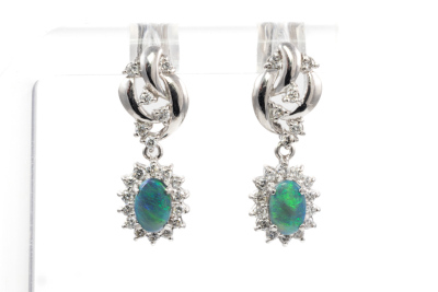 0.46ct Opal and Diamond Earrings