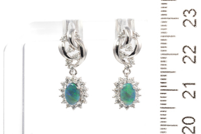 0.46ct Opal and Diamond Earrings - 3