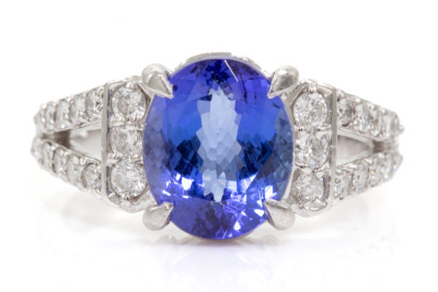 3.21ct Tanzanite and Diamond Ring