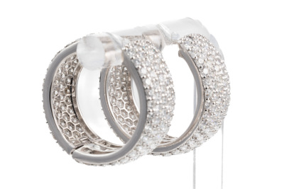 6.32ct Diamond Hoop Earrings - 6