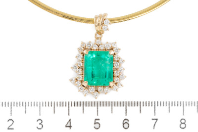 7.07ct Emerald and Diamond Pendant - 2