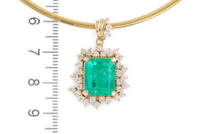 7.07ct Emerald and Diamond Pendant - 3