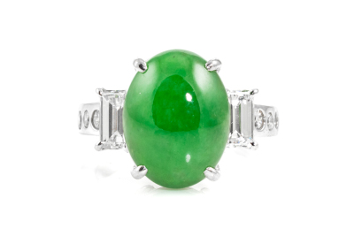 7.72ct Jadeite Jade & Diamond Ring