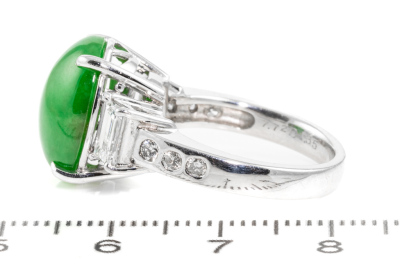 7.72ct Jadeite Jade & Diamond Ring - 3
