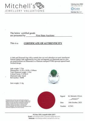 7.72ct Jadeite Jade & Diamond Ring - 4