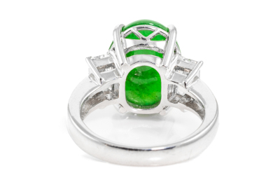 7.72ct Jadeite Jade & Diamond Ring - 5