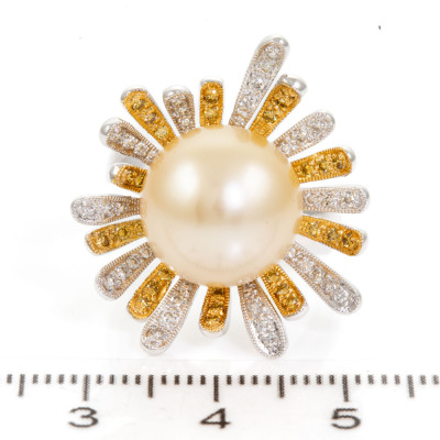 12.7mm South Sea Pearl & Diamond Ring - 2