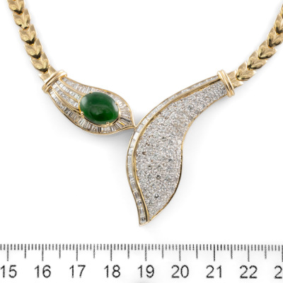 1.58ct Jade & 5.52ct Diamond Necklace - 2
