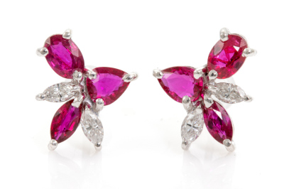 1.54ct Ruby and Diamond Earrings