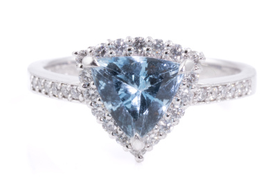 1.08ct Aquamarine and Diamond Ring