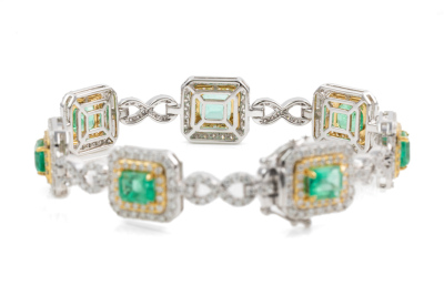 8.47ct Emerald and Diamond Bracelet - 3