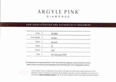 Argyle Diamond 7PR P1, Argyle & GIA Cert - 4