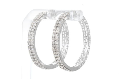 1.49ct Diamond Hoop Earrings