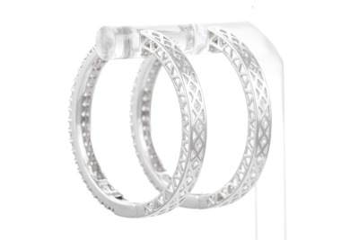 1.49ct Diamond Hoop Earrings - 2
