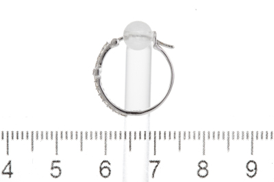 0.36ct Diamond Hoop Cross Earrings - 3