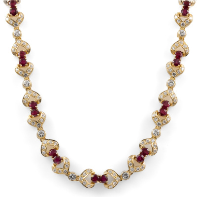 6.80ct Ruby and 4.75ct Diamond Necklace - 2